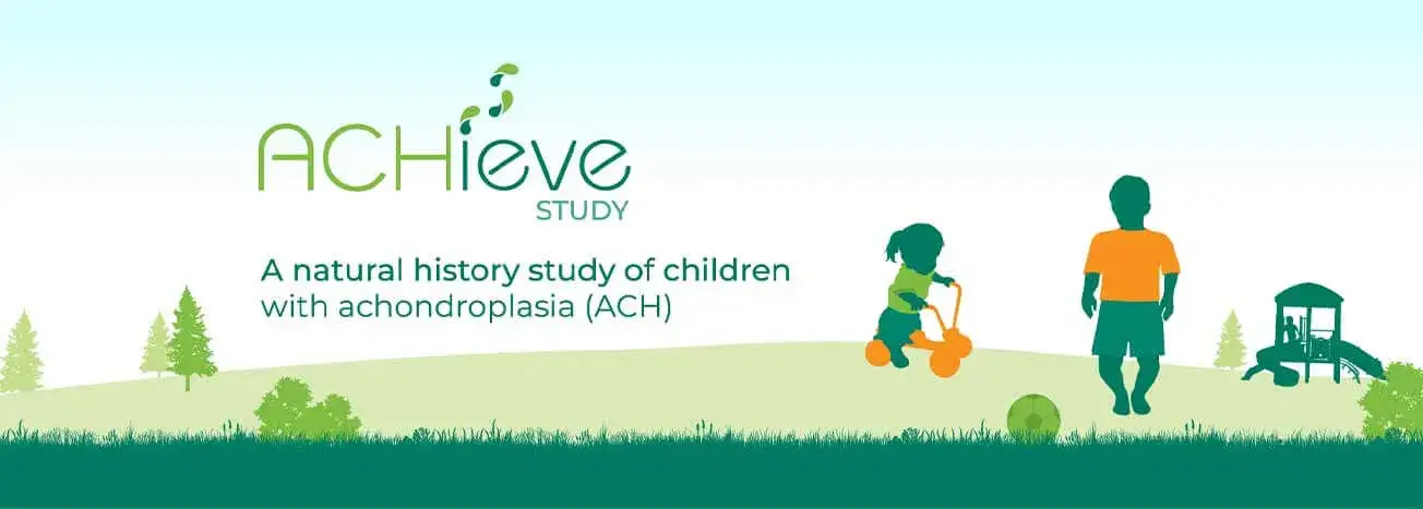Illustration: 2 children camping under a night sky; phase 2 ACcomplish Trial of TransCon CNP in children with achondroplasia